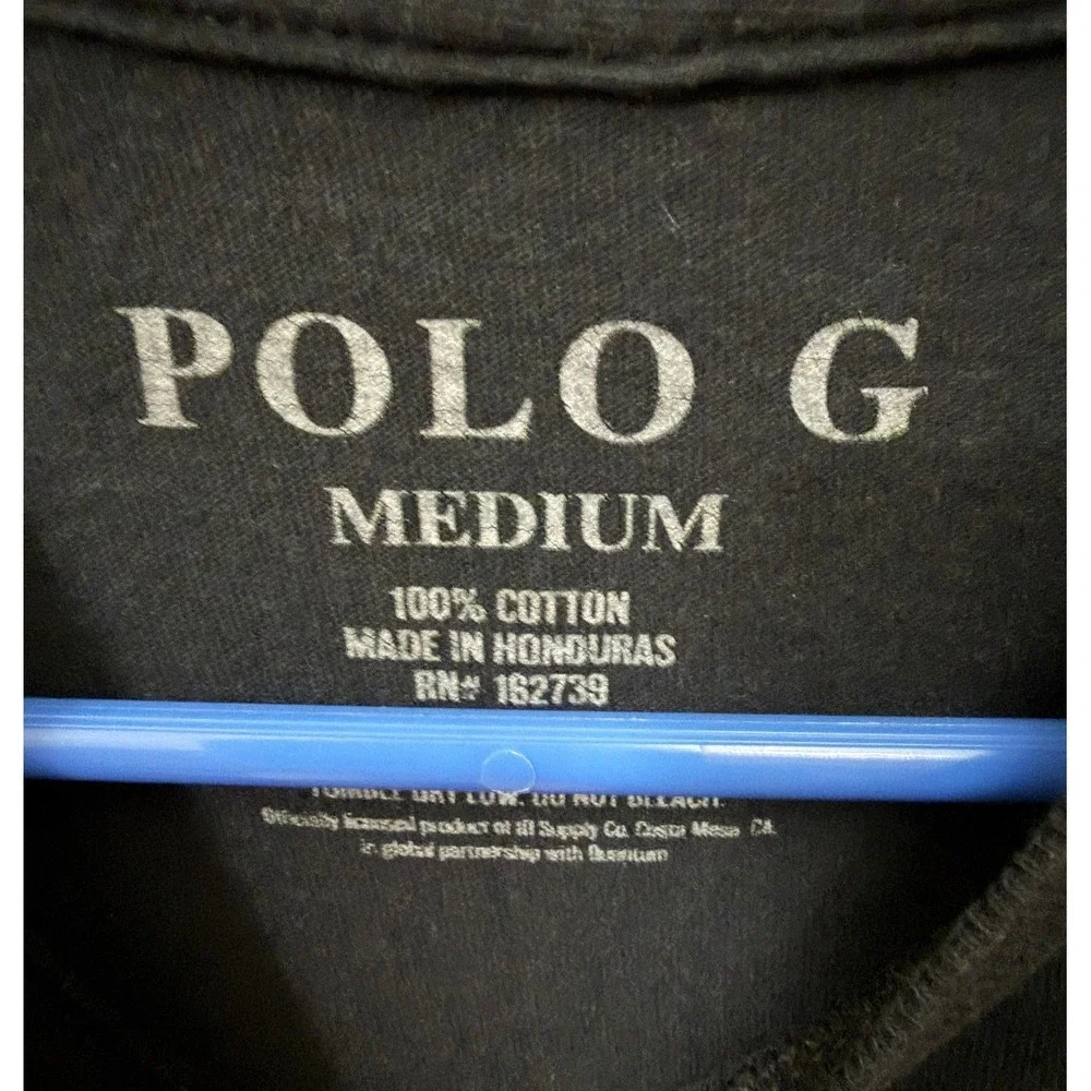 Polo G Hall of Fame Graphic T-Shirt Mens Medium Black Short Sleeve Rap Tee